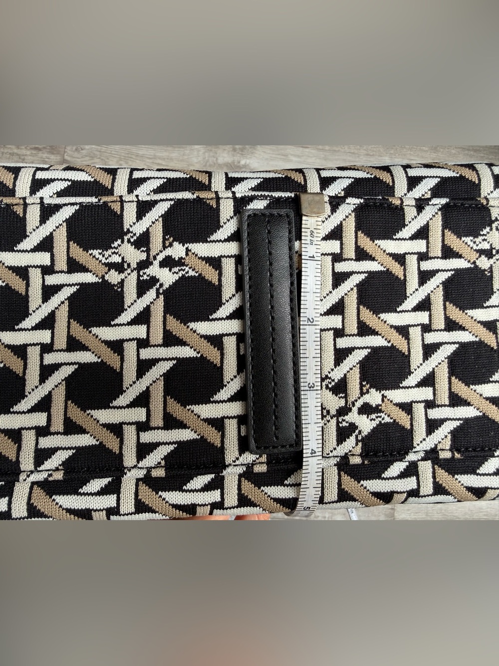 Tory Burch Ella Circular Knit Tote - Black, White and Tan - Picture 9 of 16